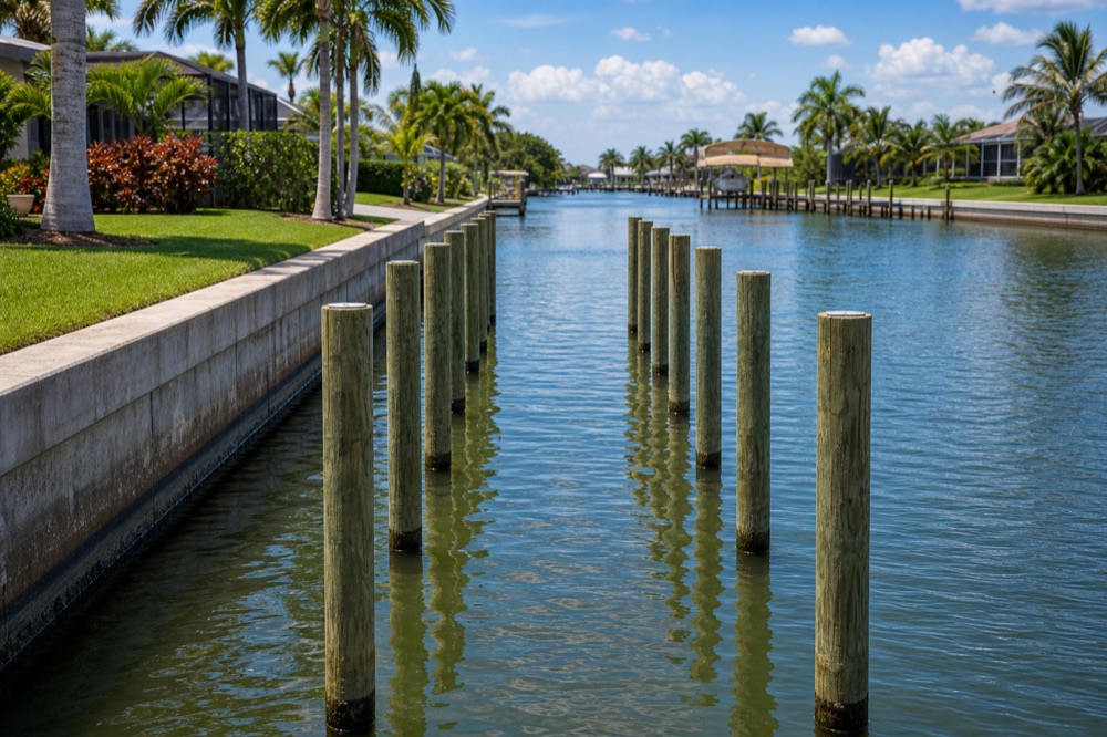 How Are Dock Pilings Installed in a Tight Canal? Jetting, Driving, and Barge Access